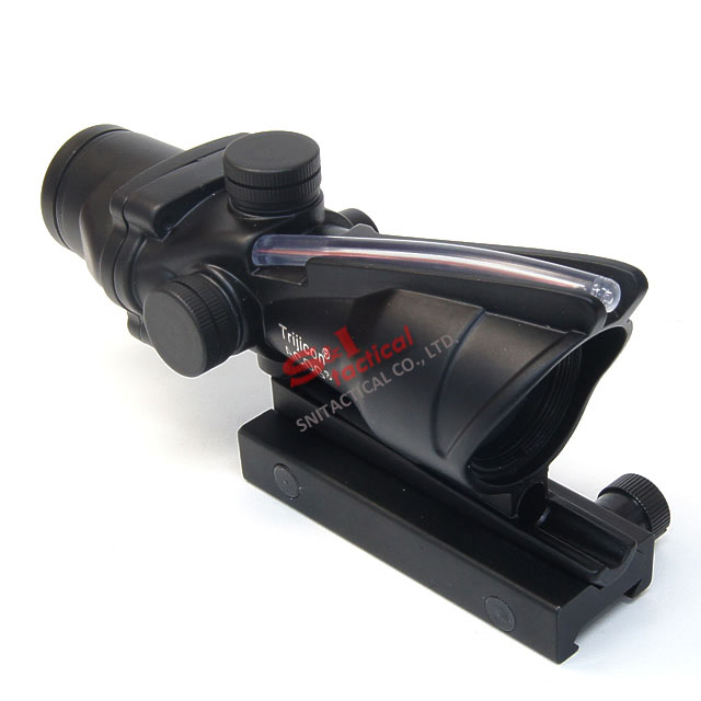 4x32 ACOG Style Scope w/ real Red Green Fiber Crosshair